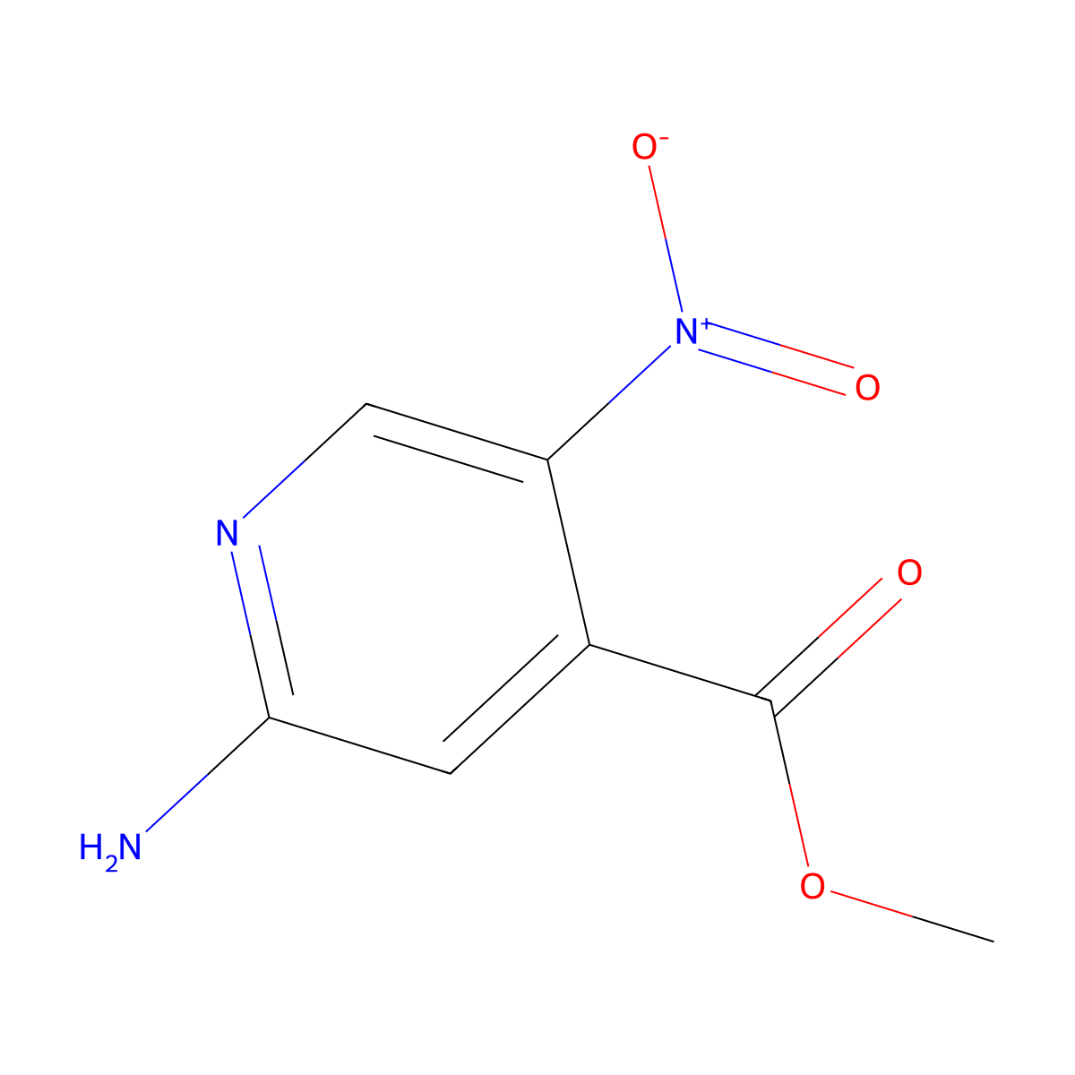 Methyl 2-amino-5-nitroisonicotinate molecular structure, CAS 28033-03-6