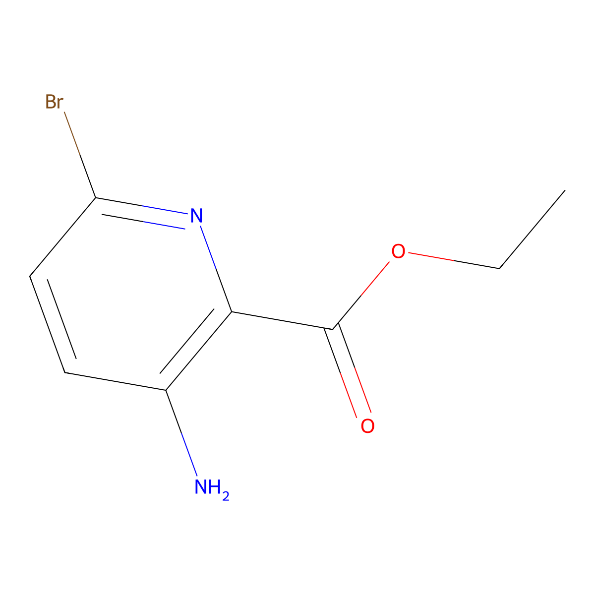 Ethyl 3-amino-6-bromopicolinate molecular structure, CAS 28033-08-1