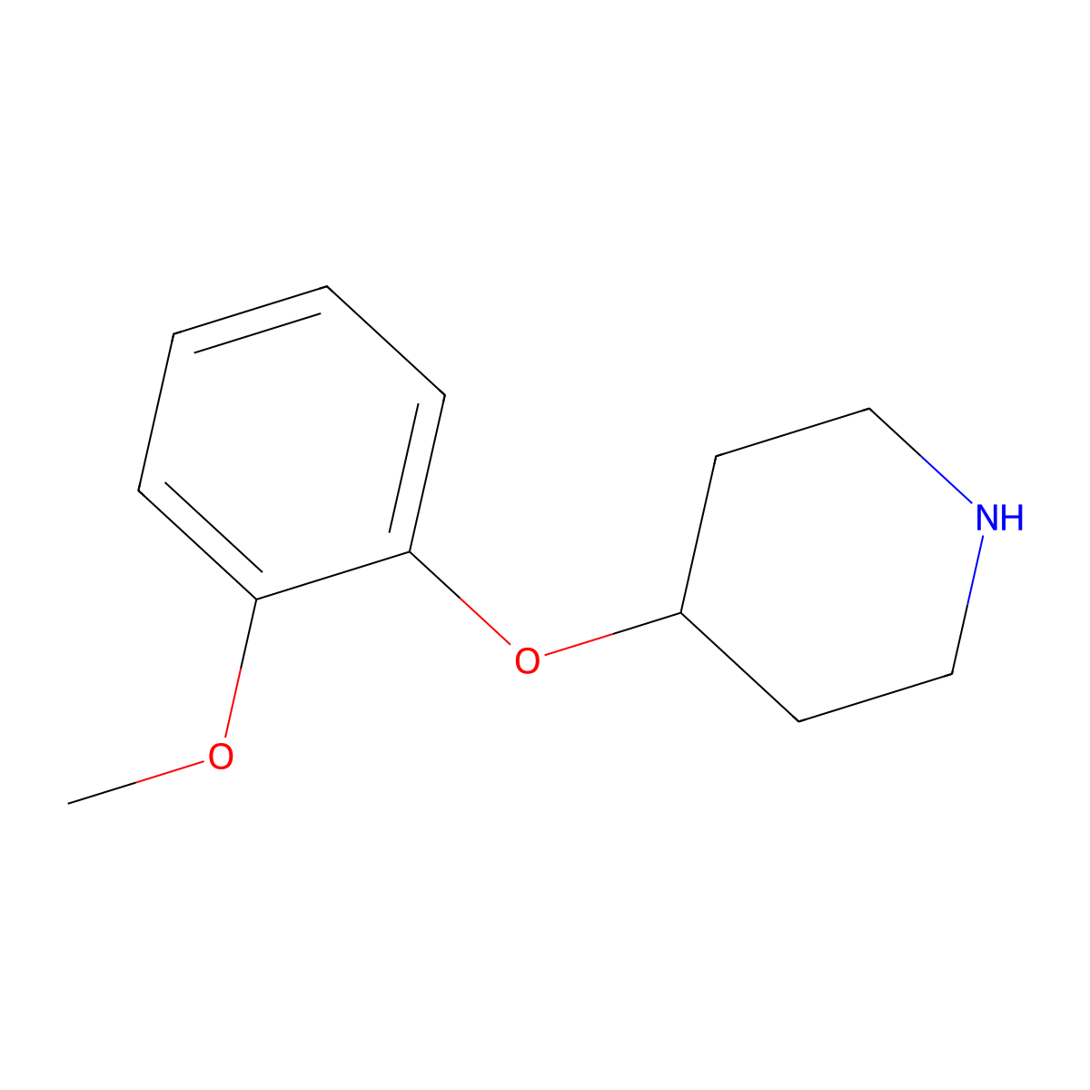 4-(2-Methoxyphenoxy)piperidine molecular structure, CAS 28033-32-1