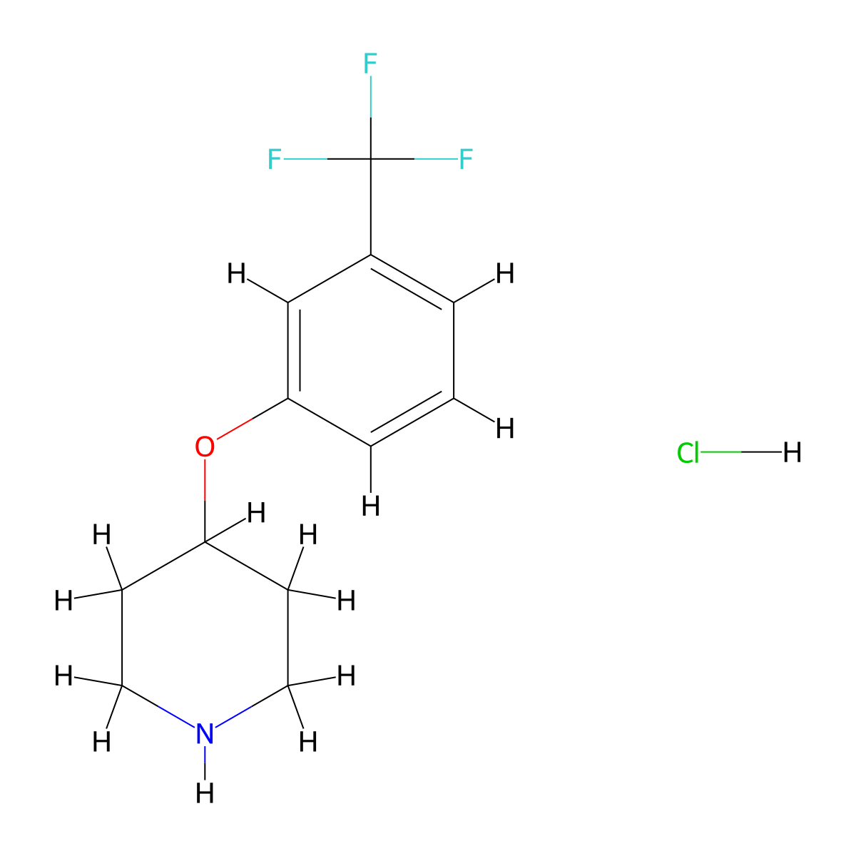 4-[3-(Trifluoromethyl)phenoxy]piperidine hydrochloride molecular structure, CAS 28033-33-2