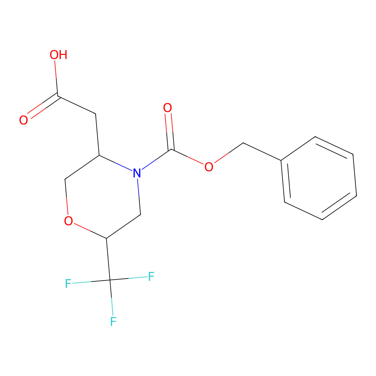 rac-2-[(3R,6R)-4-[(benzyloxy)carbonyl]-6-(trifluoromethyl)morpholin-3-yl]acetic acid molecular structure, CAS 2803354-56-3