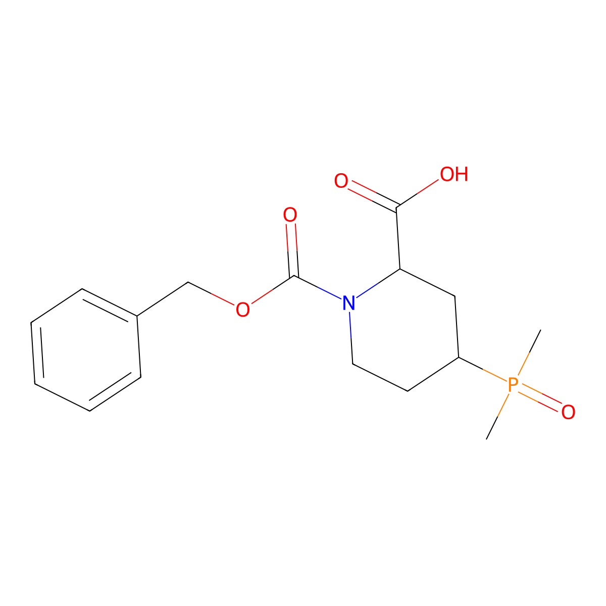 rac-(2R,4S)-1-[(benzyloxy)carbonyl]-4-(dimethylphosphoryl)piperidine-2-carboxylic acid molecular structure, CAS 2803359-59-1