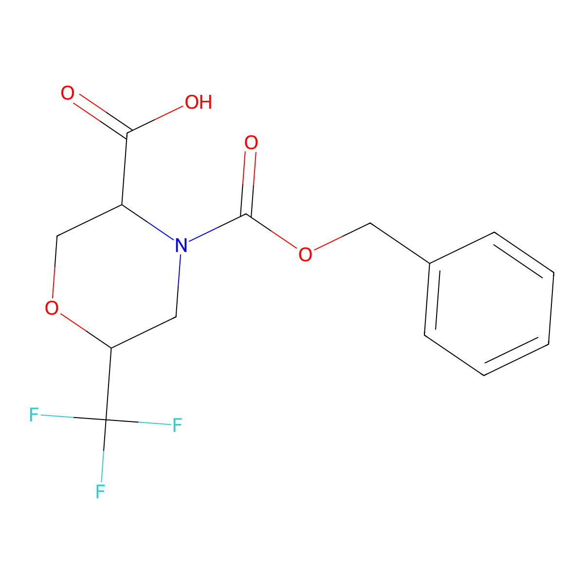 rac-(3R,6S)-4-[(benzyloxy)carbonyl]-6-(trifluoromethyl)morpholine-3-carboxylic acid molecular structure, CAS 2803360-61-2