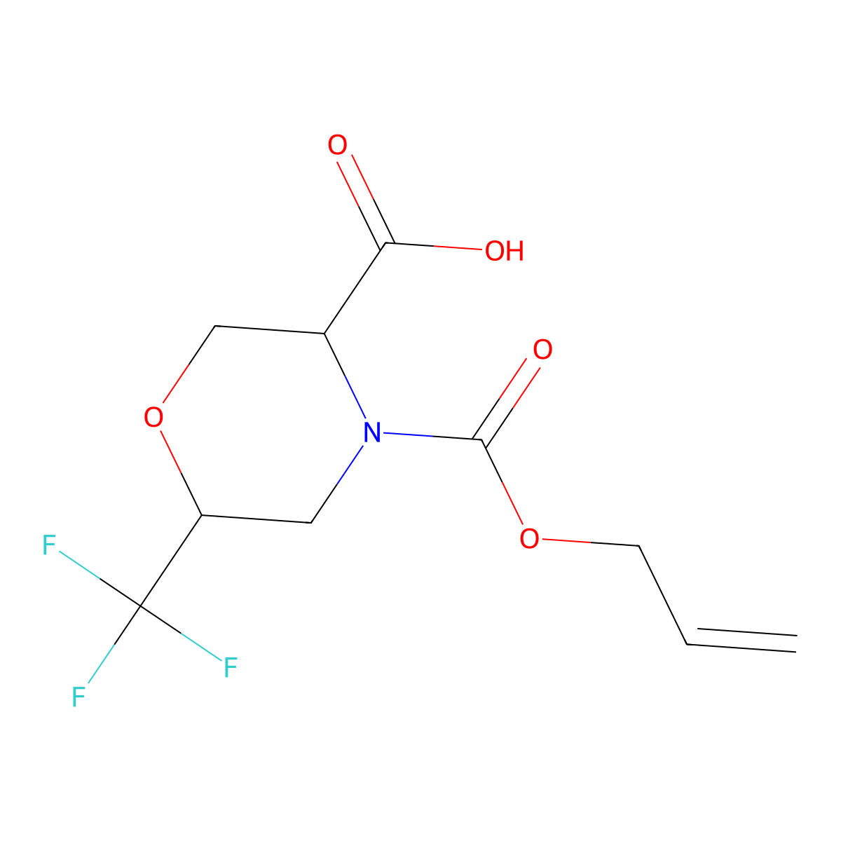 rac-(3R,6R)-4-[(prop-2-en-1-yloxy)carbonyl]-6-(trifluoromethyl)morpholine-3-carboxylic acid molecular structure, CAS 2803360-85-0