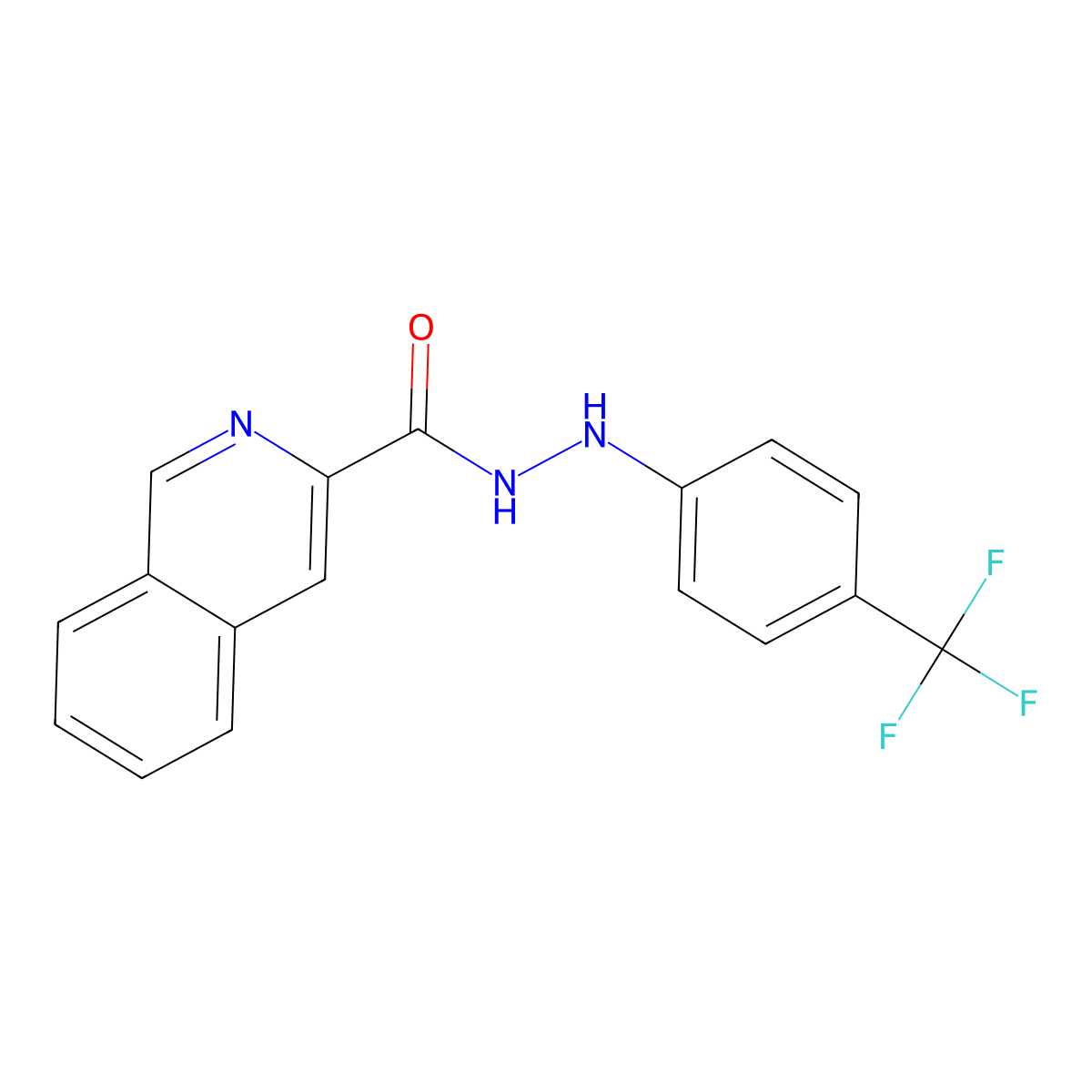 N'-[4-(trifluoromethyl)phenyl]isoquinoline-3-carbohydrazide molecular structure, CAS 2803367-68-0