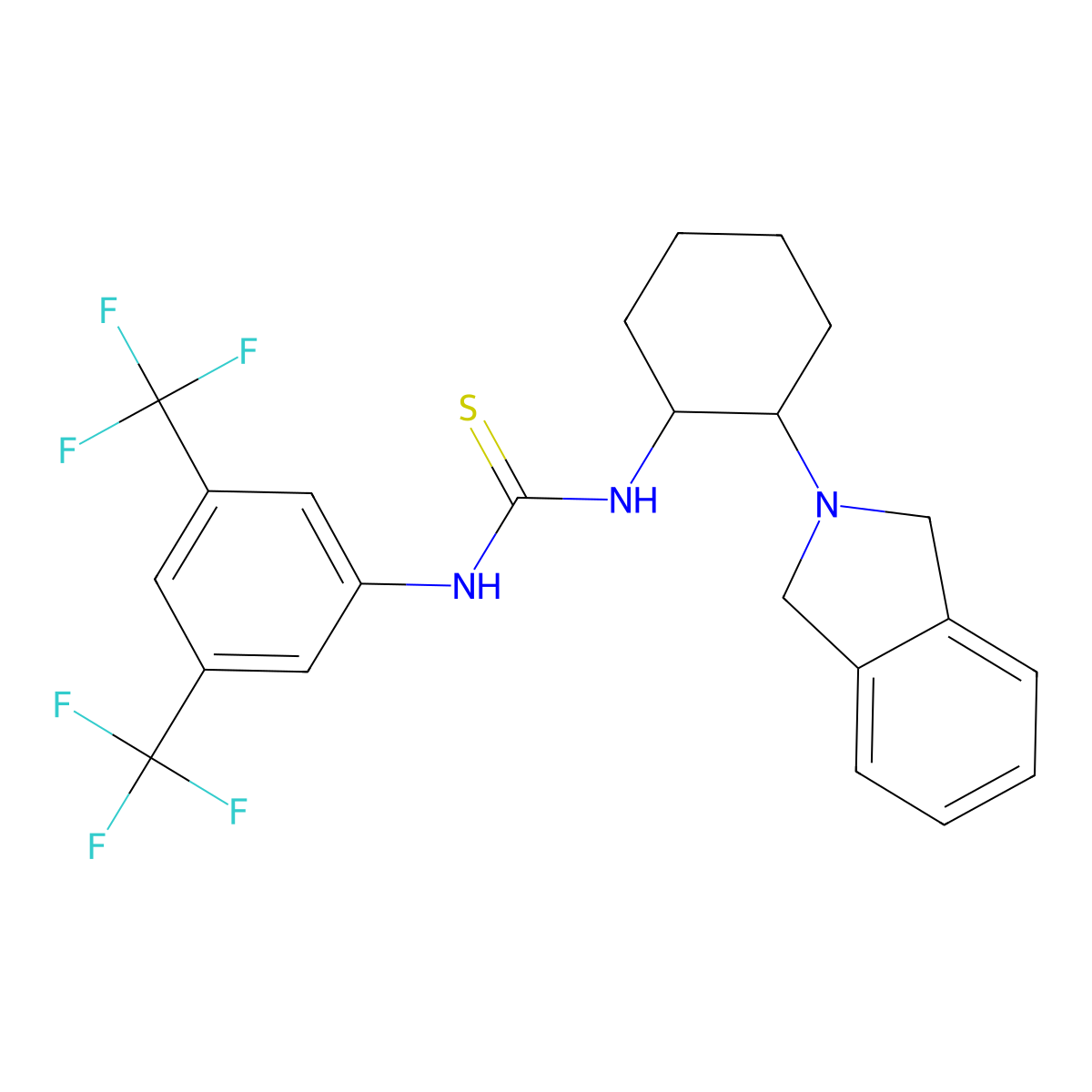 1-(3,5-Bis(trifluoromethyl)phenyl)-3-((1S,2S)-2-(isoindolin-2-yl)cyclohexyl)thiourea molecular structure, CAS 2803369-96-0