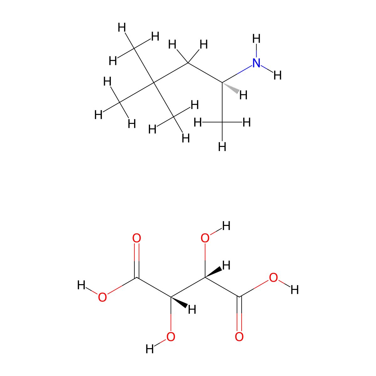 (S)-4,4-Dimethylpentan-2-amine (2S,3S)-2,3-dihydroxysuccinate molecular structure, CAS 2803370-09-2