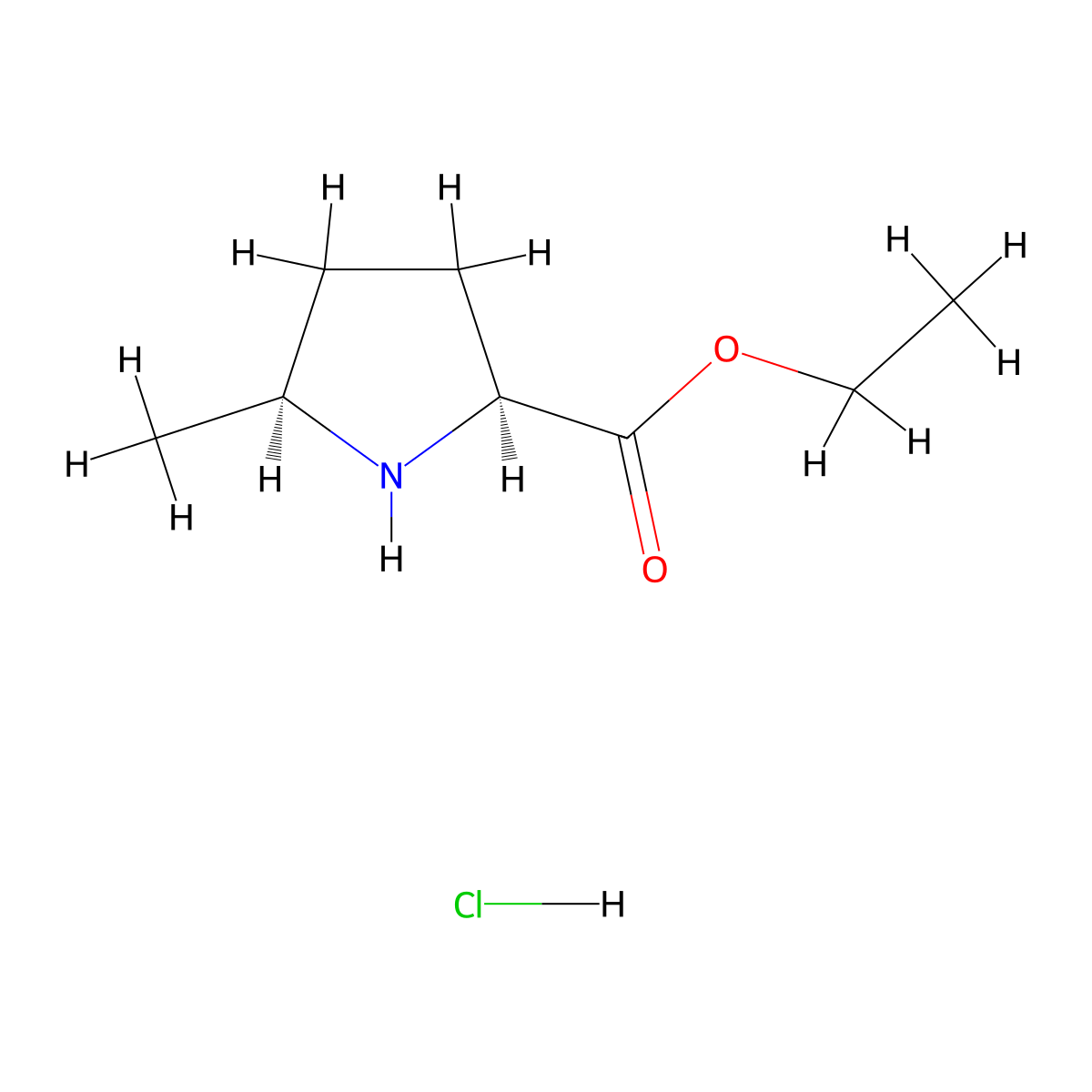 Ethyl (2S,5S)-5-methylpyrrolidine-2-carboxylate hydrochloride molecular structure, CAS 2803372-45-2