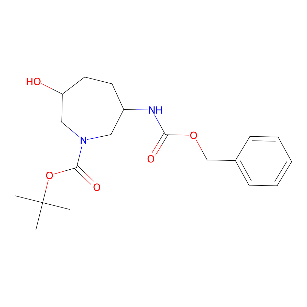 tert-butyl (3R,6S)-3-{[(benzyloxy)carbonyl]amino}-6-hydroxyazepane-1-carboxylate molecular structure, CAS 2803372-79-2
