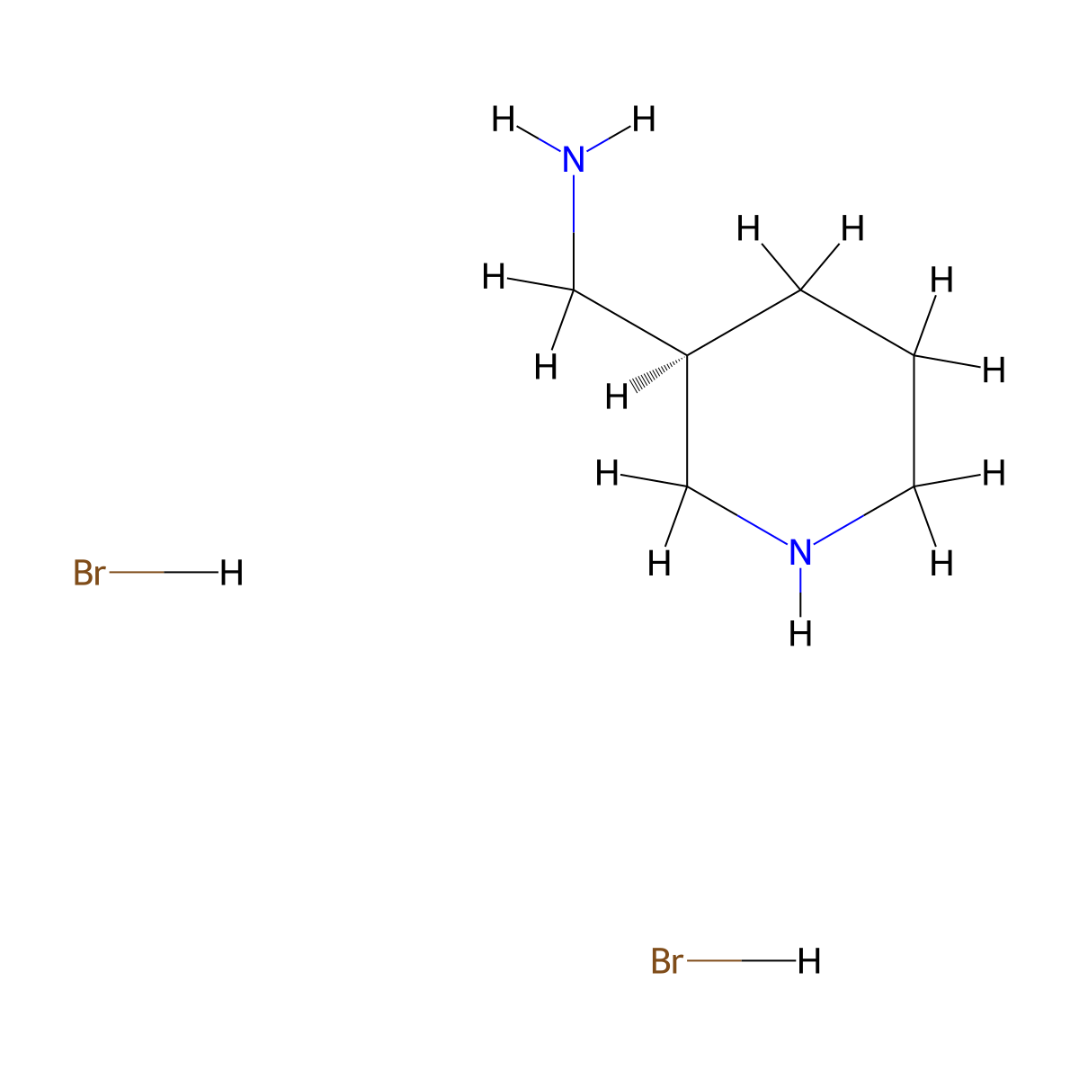 (R)-3-Piperidinemethanamine dihydrobromide molecular structure, CAS 2803374-22-1