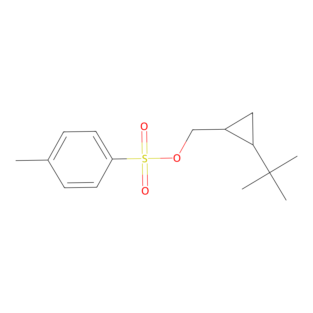 rac-[(1R,2R)-2-tert-butylcyclopropyl]methyl 4-methylbenzene-1-sulfonate molecular structure, CAS 2803374-83-4