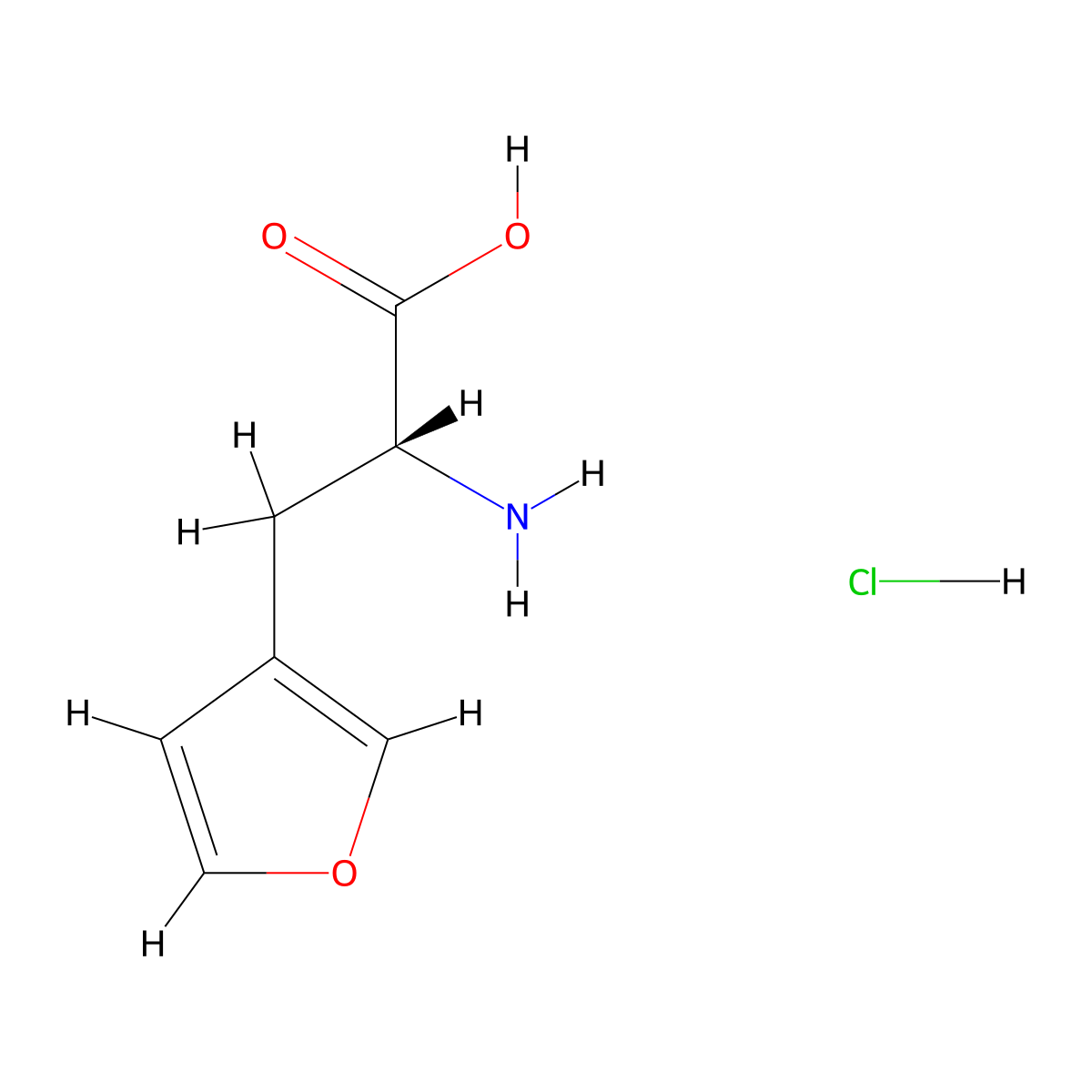 (R)-2-Amino-3-(furan-3-yl)propanoic acid hydrochloride molecular structure, CAS 2803375-21-3