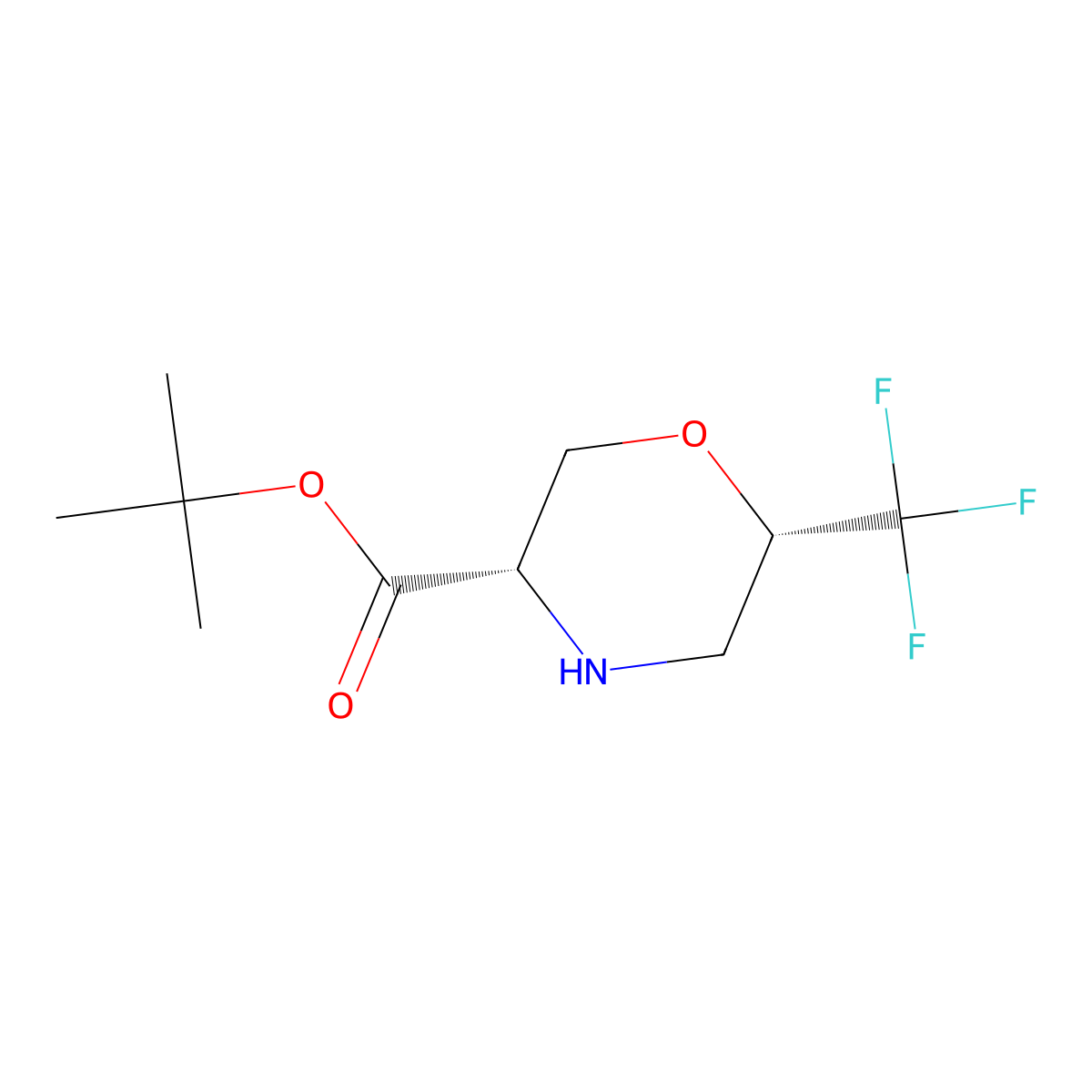 rac-tert-butyl (3R,6R)-6-(trifluoromethyl)morpholine-3-carboxylate molecular structure, CAS 2803375-56-4