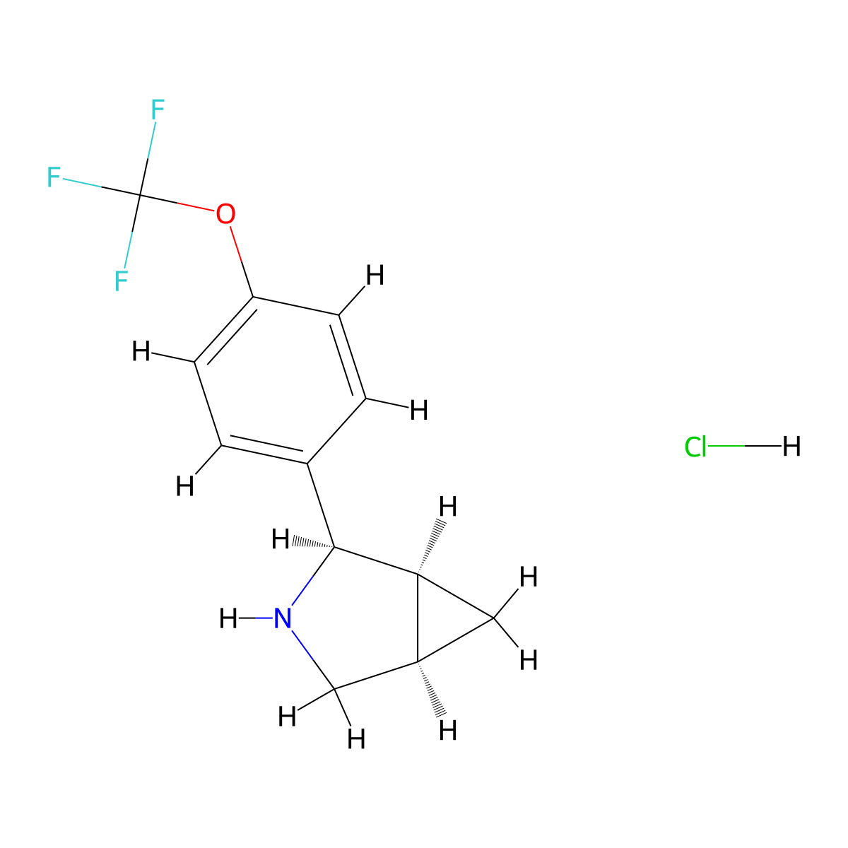 rac-(1R,2S,5S)-2-[4-(trifluoromethoxy)phenyl]-3-azabicyclo[3.1.0]hexane hydrochloride molecular structure, CAS 2803375-63-3
