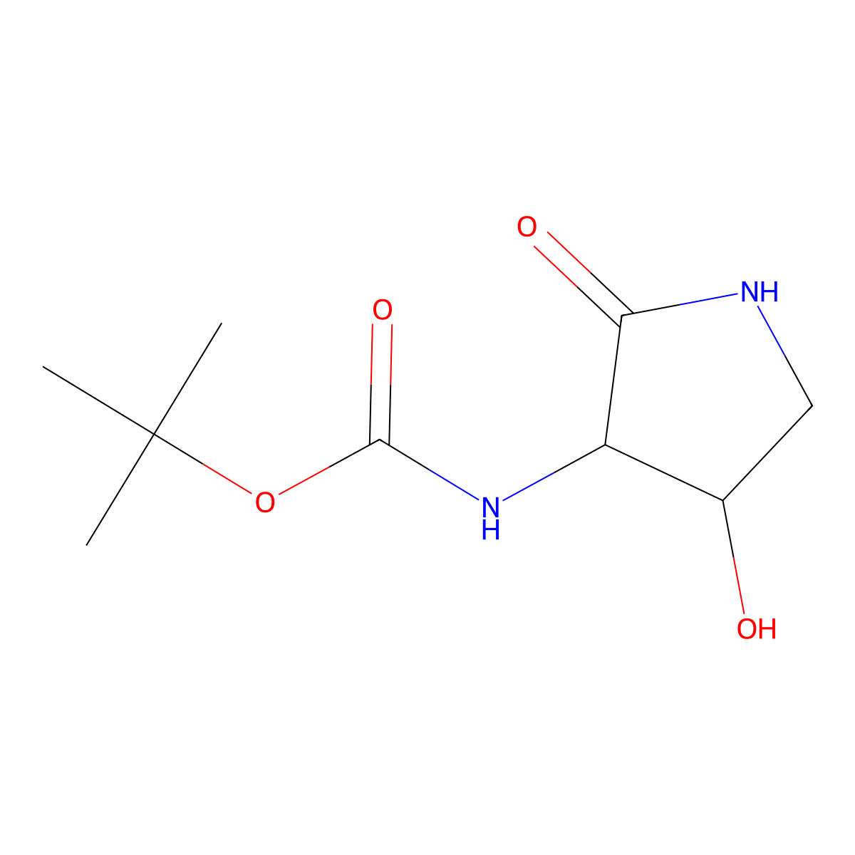 rac-tert-butyl N-[(3R,4S)-4-hydroxy-2-oxopyrrolidin-3-yl]carbamate molecular structure, CAS 2803375-66-6