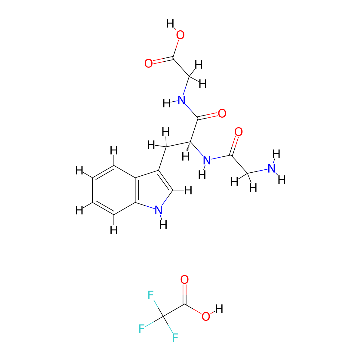 (S)-2-(2-(2-Aminoacetamido)-3-(1H-indol-3-yl)propanamido)acetic acid 2,2,2-trifluoroacetate molecular structure, CAS 2803376-10-3