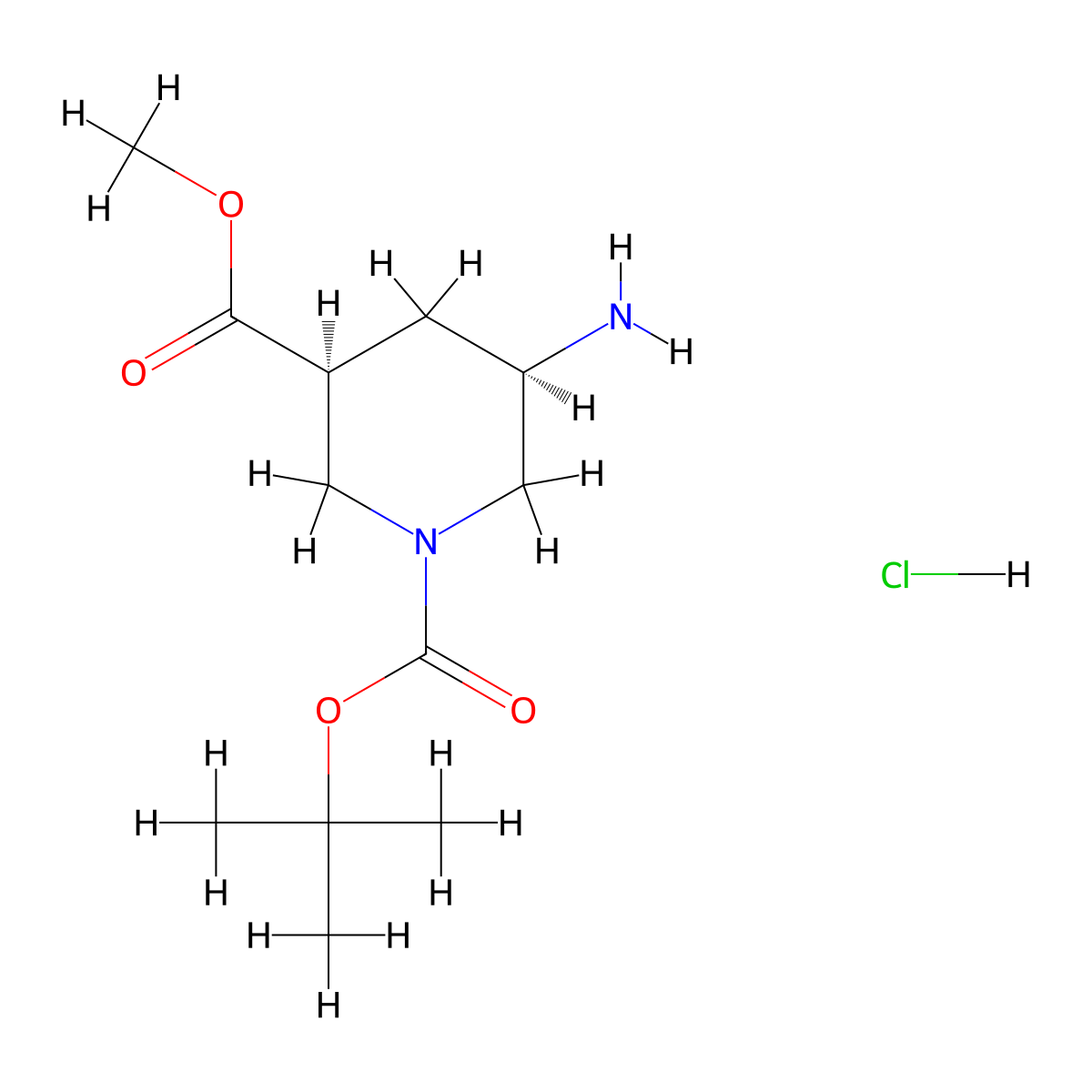 O1-tert-butyl O3-methyl (3S,5R)-5-aminopiperidine-1,3-dicarboxylate;hydrochloride molecular structure, CAS 2803376-33-0