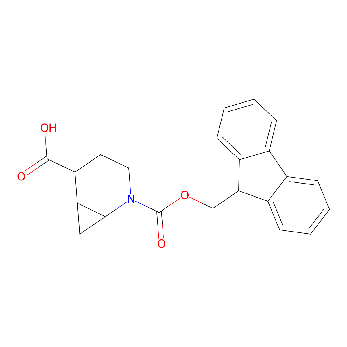 rac-(1R,5R,6R)-2-{[(9H-fluoren-9-yl)methoxy]carbonyl}-2-azabicyclo[4.1.0]heptane-5-carboxylicacid molecular structure, CAS 2803376-56-7