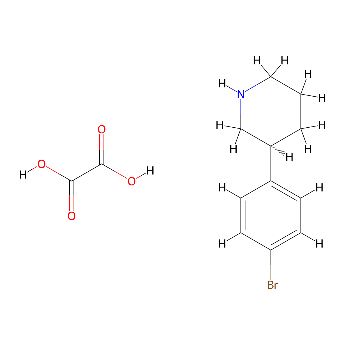 (S)-3-(4-Bromophenyl)piperidine oxalate molecular structure, CAS 2803376-59-0