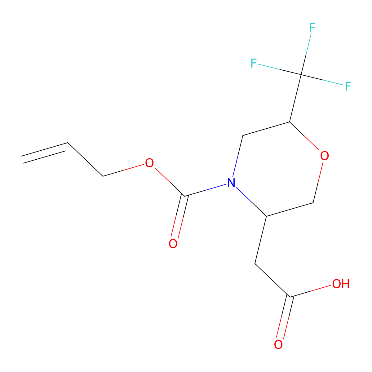 rac-2-[(3R,6R)-4-[(prop-2-en-1-yloxy)carbonyl]-6-(trifluoromethyl)morpholin-3-yl]acetic acid molecular structure, CAS 2803376-72-7
