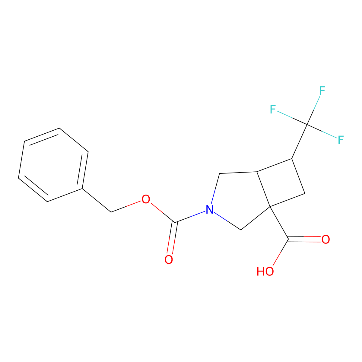 rac-(1R,5R,6S)-3-[(benzyloxy)carbonyl]-6-(trifluoromethyl)-3-azabicyclo[3.2.0]heptane-1-carboxylic acid molecular structure, CAS 2803376-81-8