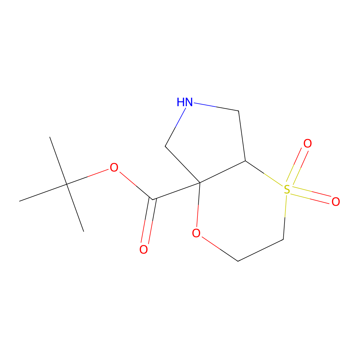 rac-tert-butyl (4aR,7aR)-4,4-dioxo-hexahydro-2H-4lambda6-[1,4]oxathiino[2,3-c]pyrrole-7a-carboxylate molecular structure, CAS 2803376-98-7
