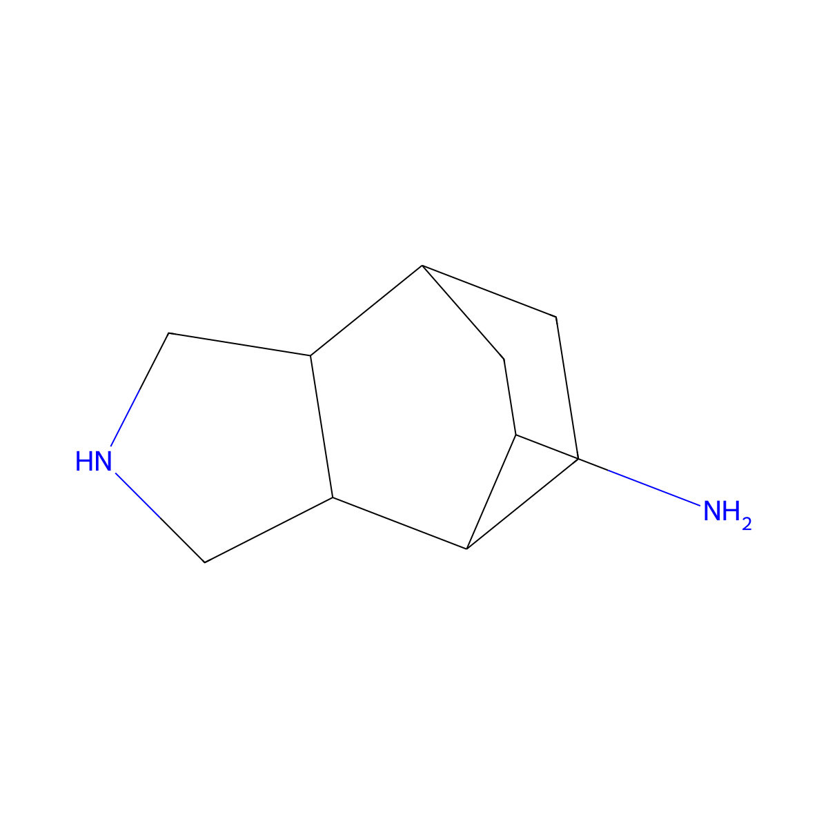 rac-(1R,2S,6S,7R,8R)-4-azatricyclo[5.2.2.0,2,6]undecan-8-amine molecular structure, CAS 2803377-10-6