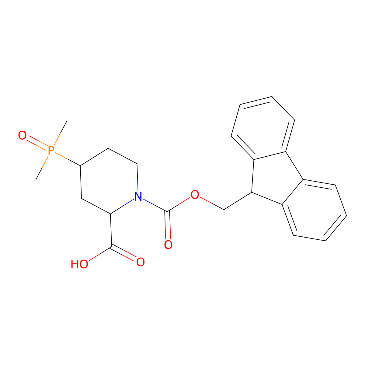 rac-(2R,4S)-4-(dimethylphosphoryl)-1-{[(9H-fluoren-9-yl)methoxy]carbonyl}piperidine-2-carboxylic acid molecular structure, CAS 2803402-58-4