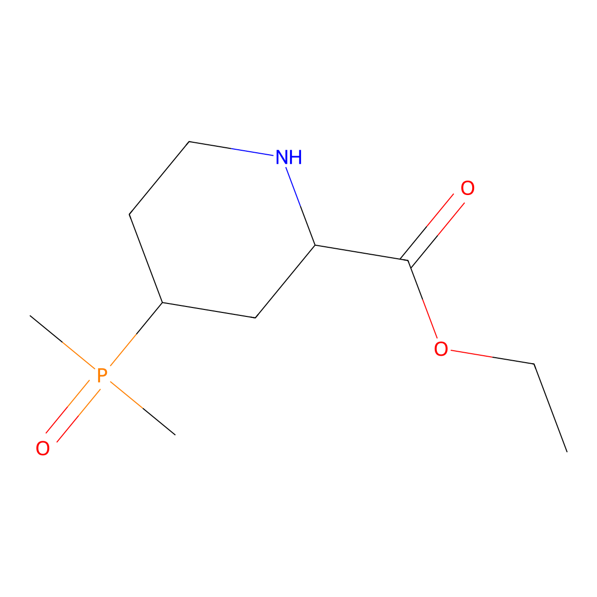 rac-ethyl (2R,4S)-4-(dimethylphosphoryl)piperidine-2-carboxylate molecular structure, CAS 2803402-61-9