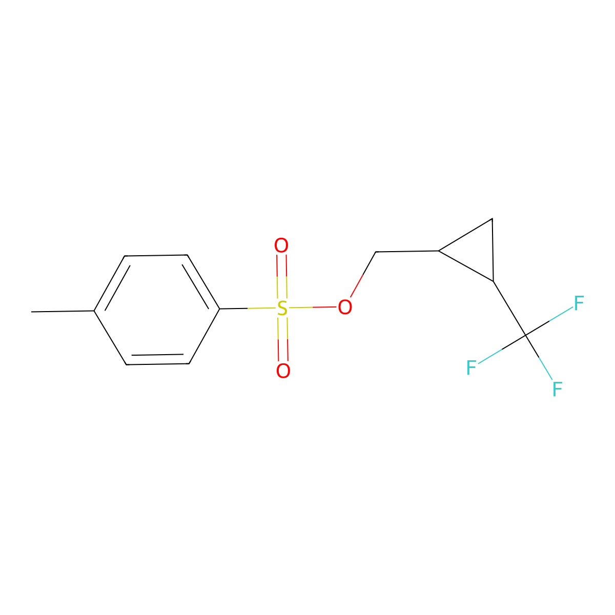 rac-[(1R,2S)-2-(trifluoromethyl)cyclopropyl]methyl 4-methylbenzene-1-sulfonate molecular structure, CAS 2803402-67-5