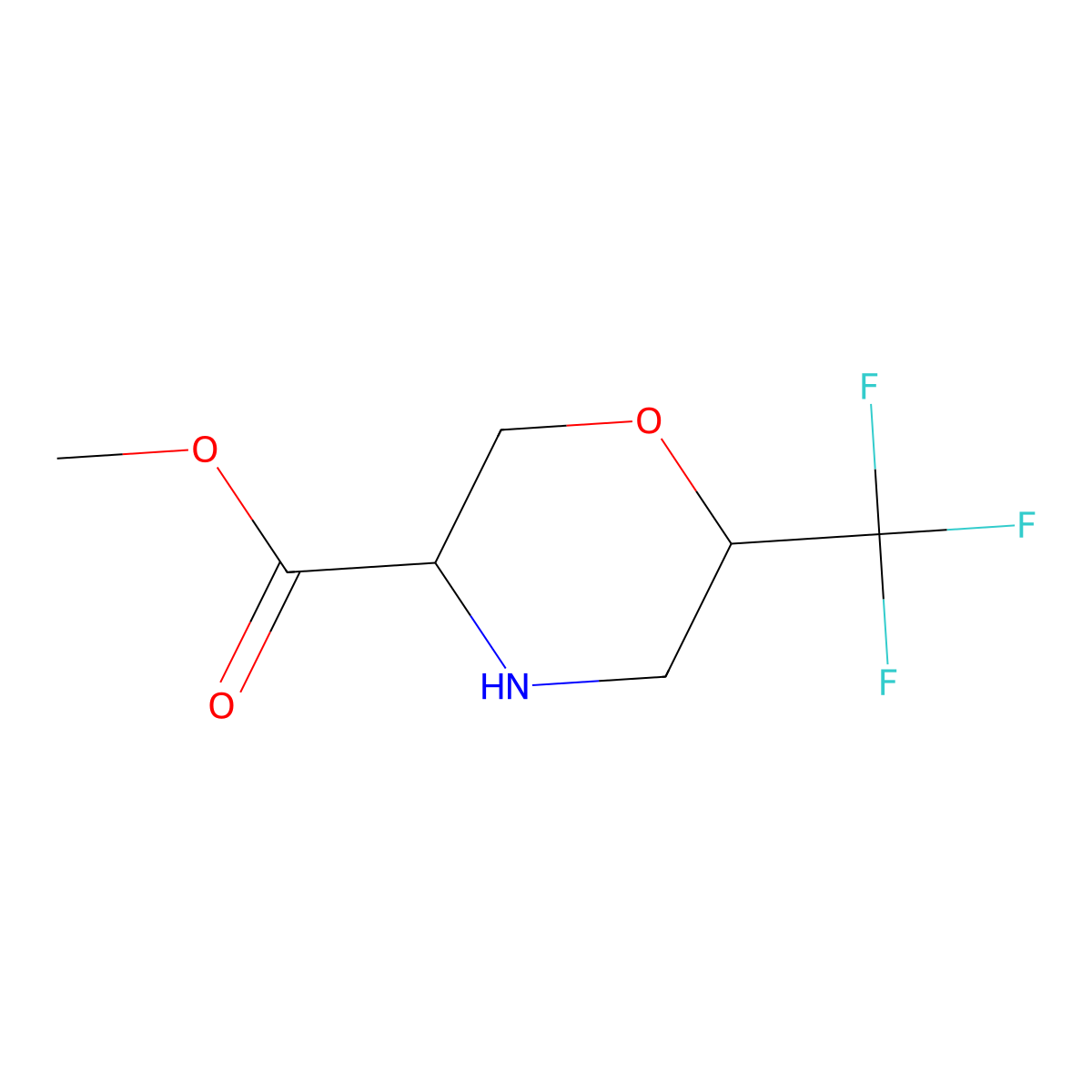 rac-methyl (3R,6S)-6-(trifluoromethyl)morpholine-3-carboxylate molecular structure, CAS 2803405-60-7