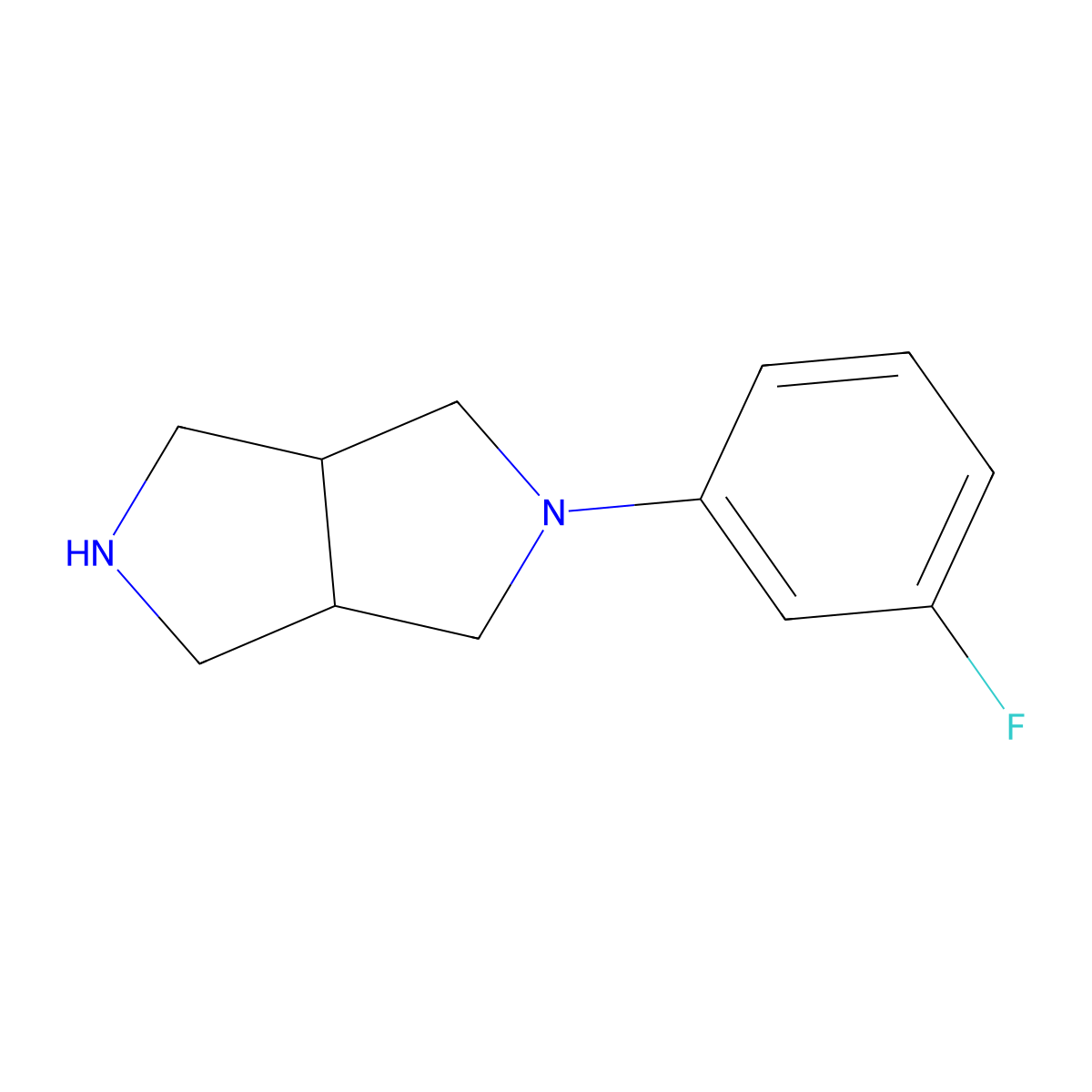 (3aS,6aR)-5-(3-fluorophenyl)-2,3,3a,4,6,6a-hexahydro-1H-pyrrolo[3,4-c]pyrrole molecular structure, CAS 2803406-34-8
