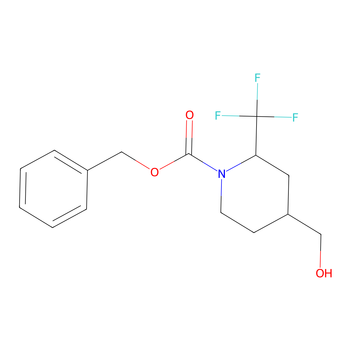 [(2S,4R)-1-Cbz-2-(trifluoromethyl)-4-piperidyl]methanol molecular structure, CAS 2803406-51-9