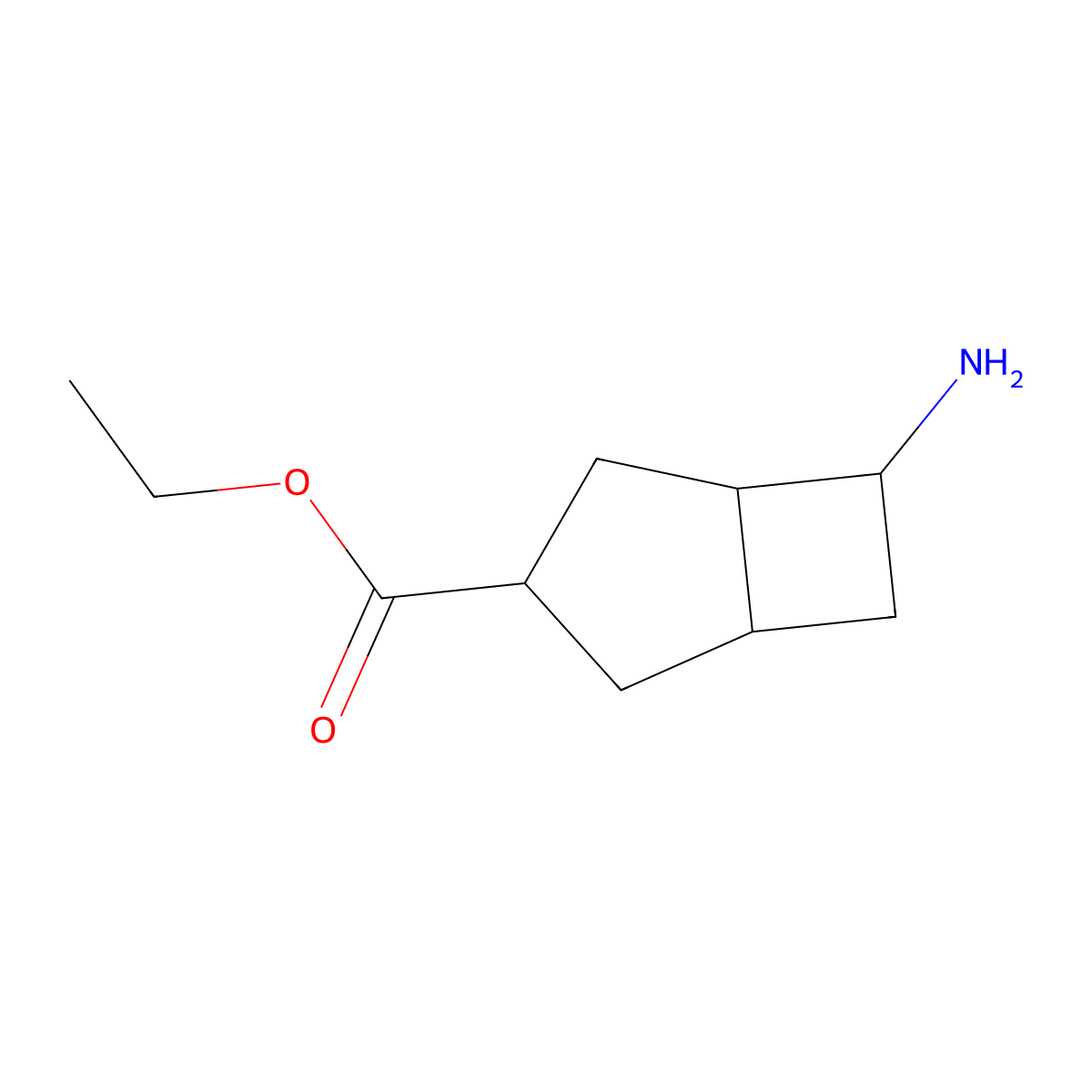 rac-ethyl (1R,3S,5R,6S)-6-aminobicyclo[3.2.0]heptane-3-carboxylate molecular structure, CAS 2803407-57-8