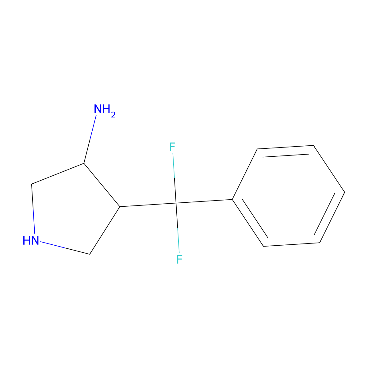 rac-(3R,4S)-4-[difluoro(phenyl)methyl]pyrrolidin-3-amine molecular structure, CAS 2803407-64-7