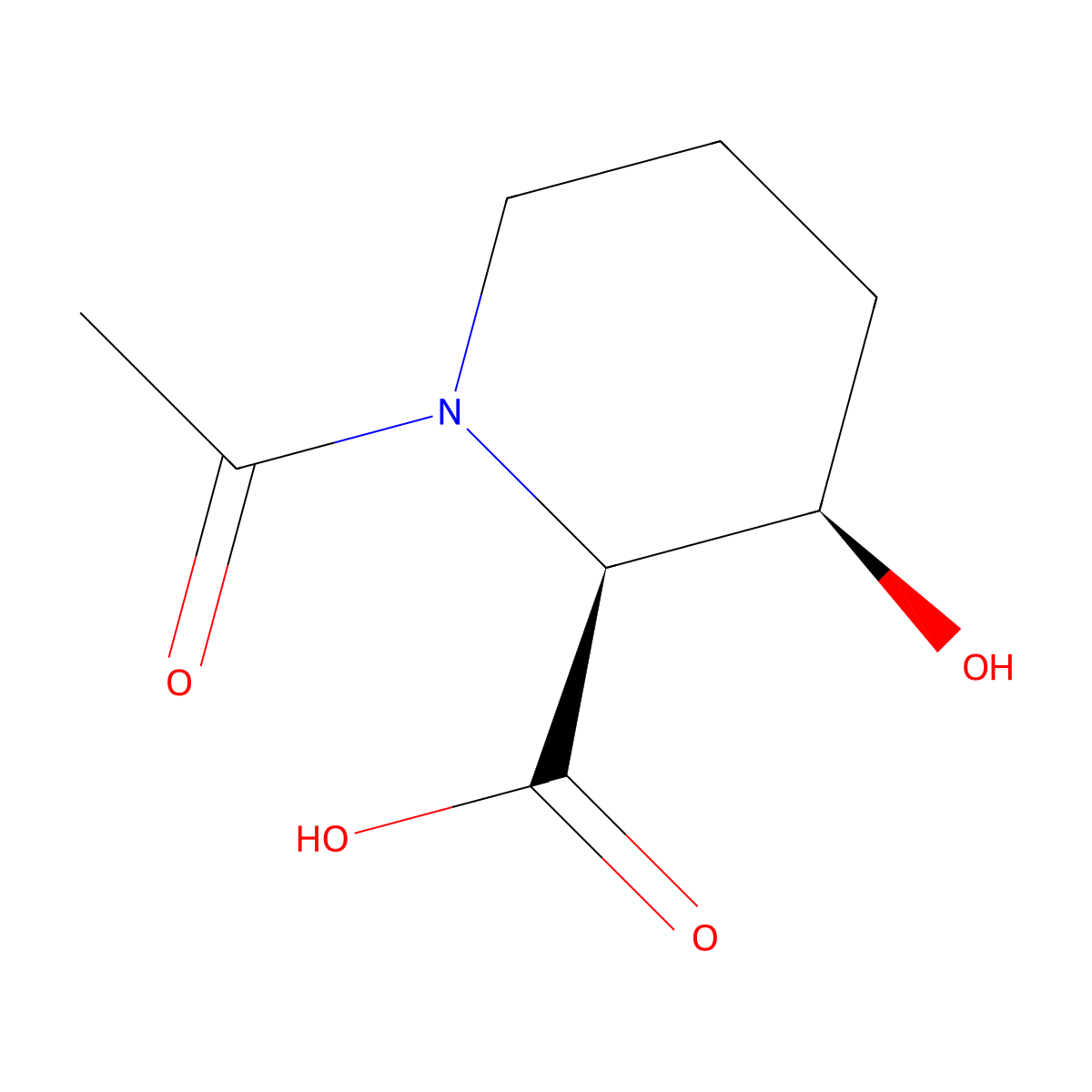 rac-(2R,3S)-1-acetyl-3-hydroxypiperidine-2-carboxylic acid molecular structure, CAS 2803408-72-0