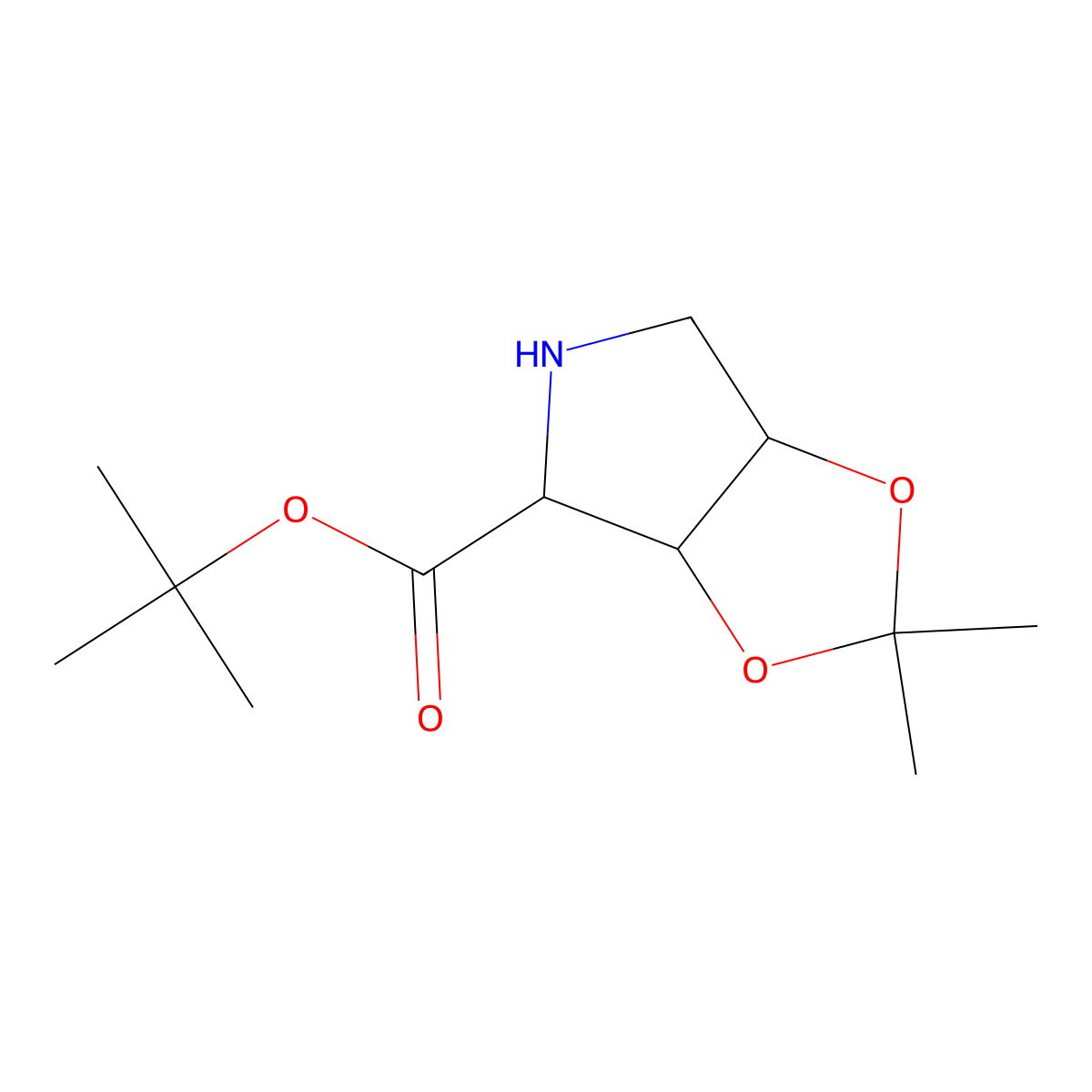 rac-tert-butyl (3aR,4S,6aS)-2,2-dimethyl-hexahydro-[1,3]dioxolo[4,5-c]pyrrole-4-carboxylate molecular structure, CAS 2803409-30-3