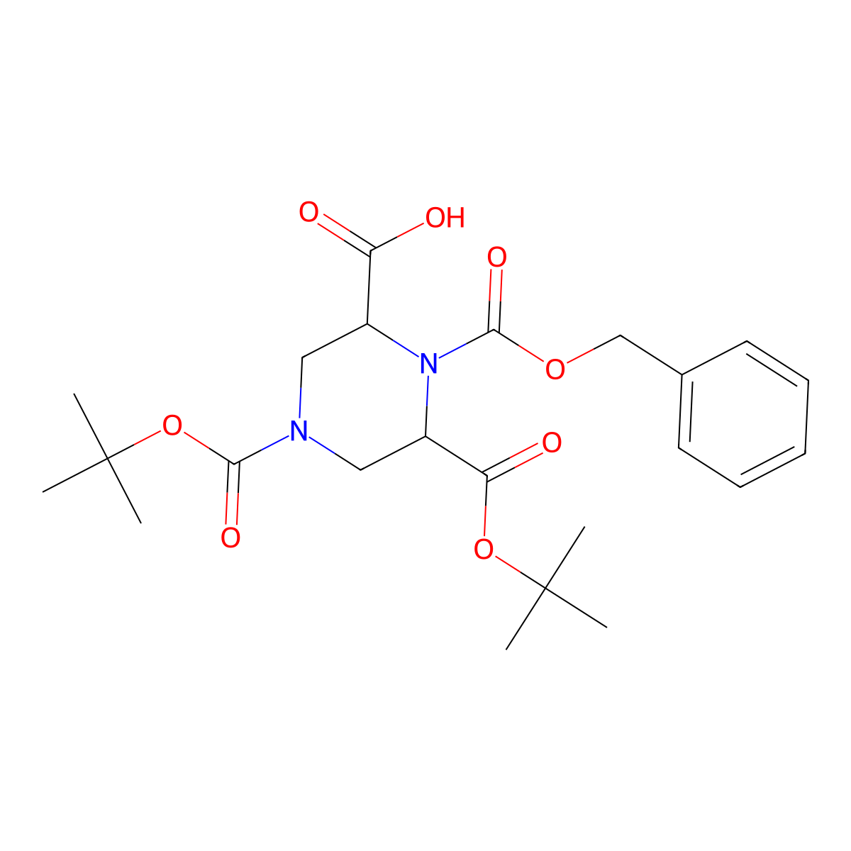 rac-(2R,6S)-1-[(benzyloxy)carbonyl]-4,6-bis[(tert-butoxy)carbonyl]piperazine-2-carboxylic acid molecular structure, CAS 2803409-77-8