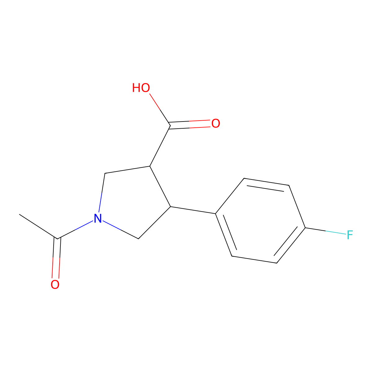 rac-(3R,4S)-1-acetyl-4-(4-fluorophenyl)pyrrolidine-3-carboxylic acid molecular structure, CAS 2803410-21-9