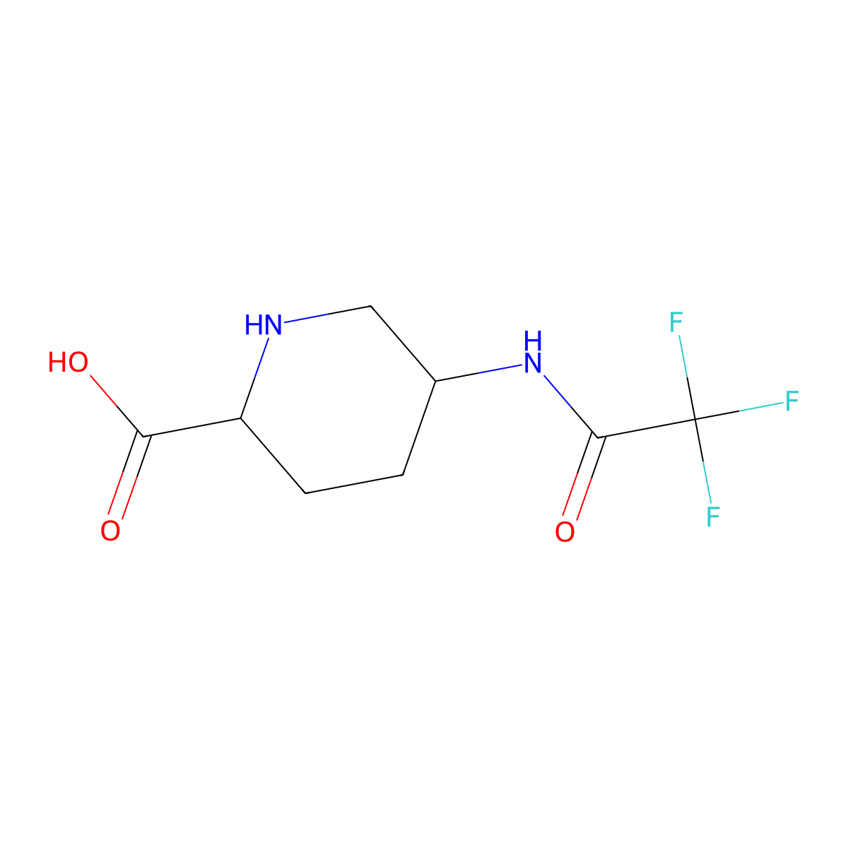 rac-(2R,5S)-5-(2,2,2-trifluoroacetamido)piperidine-2-carboxylic acid molecular structure, CAS 2803411-89-2