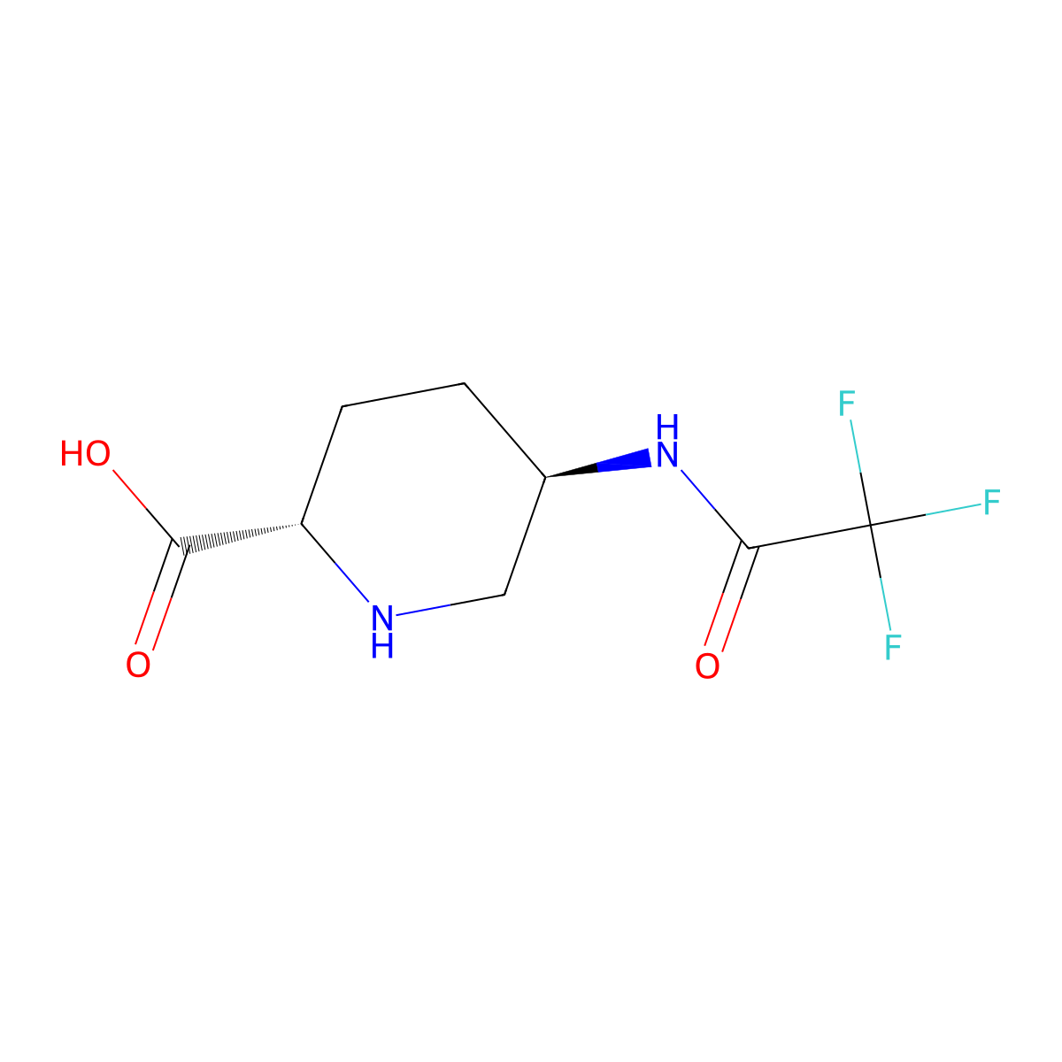 rac-(2R,5S)-5-(2,2,2-trifluoroacetamido)piperidine-2-carboxylic acid molecular structure, CAS 2803411-89-2