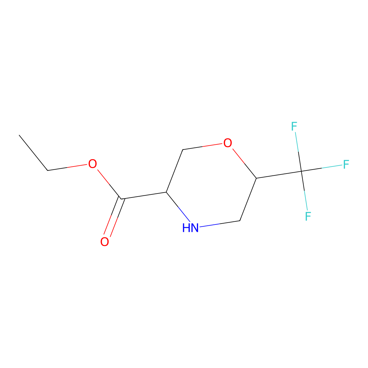 rac-ethyl (3R,6S)-6-(trifluoromethyl)morpholine-3-carboxylate molecular structure, CAS 2803412-31-7