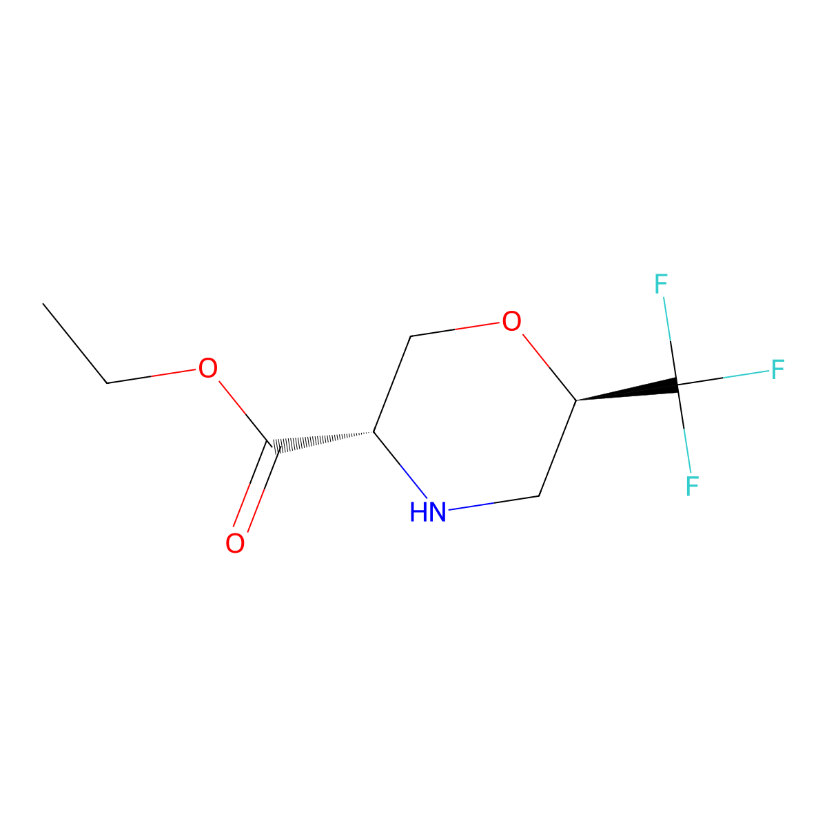 rac-ethyl (3R,6S)-6-(trifluoromethyl)morpholine-3-carboxylate molecular structure, CAS 2803412-31-7
