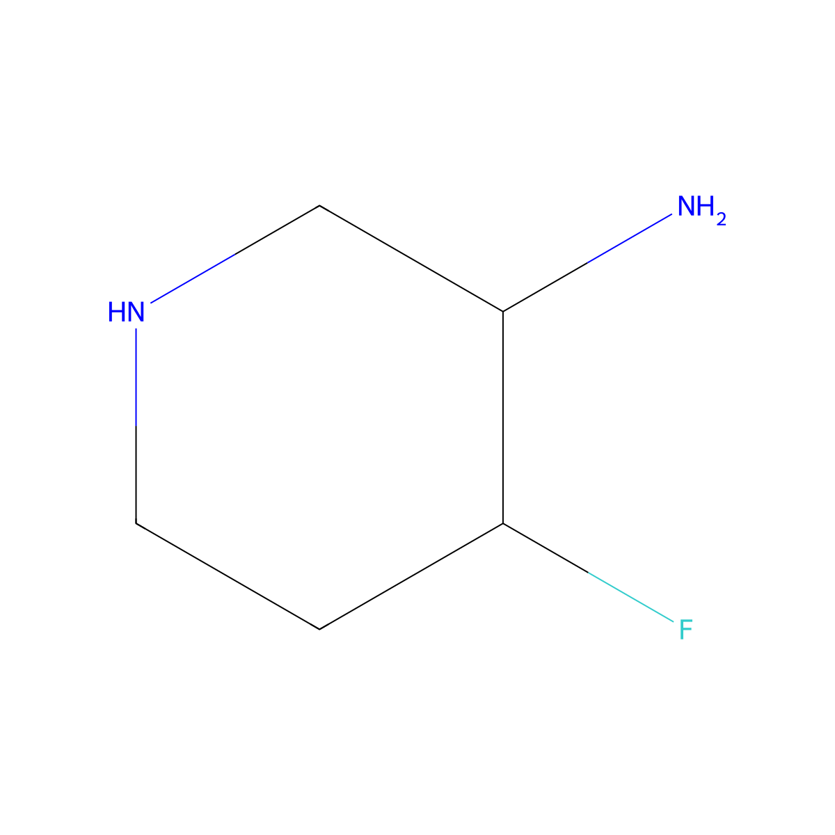 (3R,4S)-4-fluoropiperidin-3-amine molecular structure, CAS 2803412-38-4