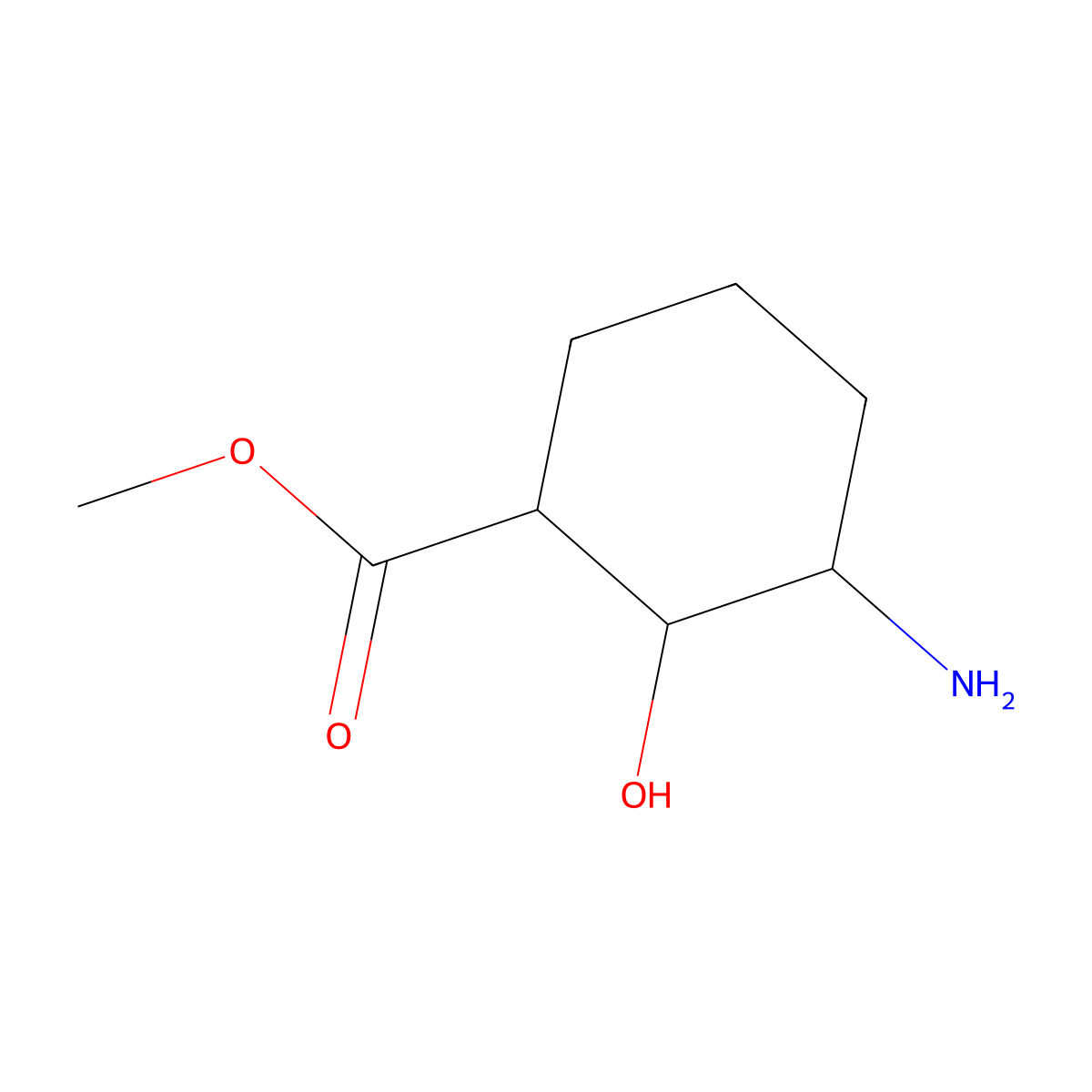 rac-methyl (1R,2R,3S)-3-amino-2-hydroxycyclohexane-1-carboxylate molecular structure, CAS 2803412-51-1