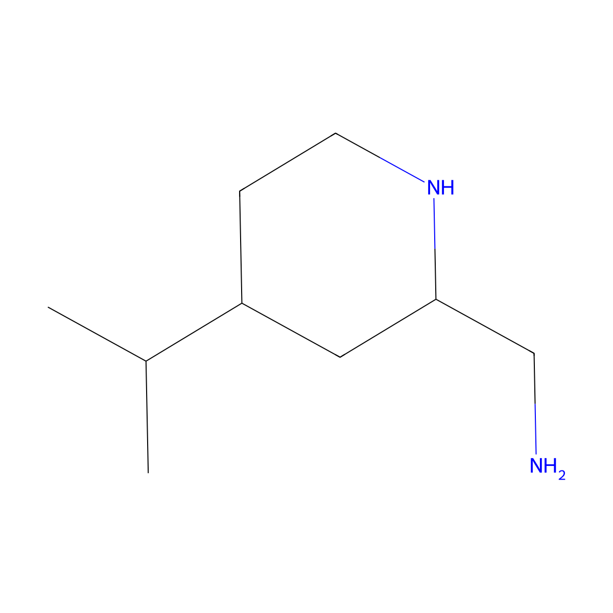 rac-1-[(2R,4S)-4-(propan-2-yl)piperidin-2-yl]methanamine molecular structure, CAS 2803415-04-3