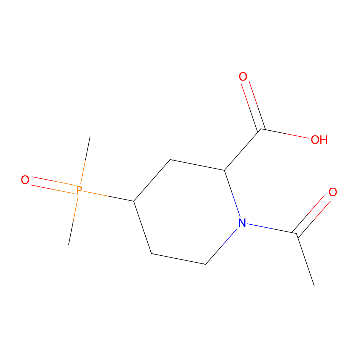 rac-(2R,4S)-1-acetyl-4-(dimethylphosphoryl)piperidine-2-carboxylic acid molecular structure, CAS 2803415-19-0