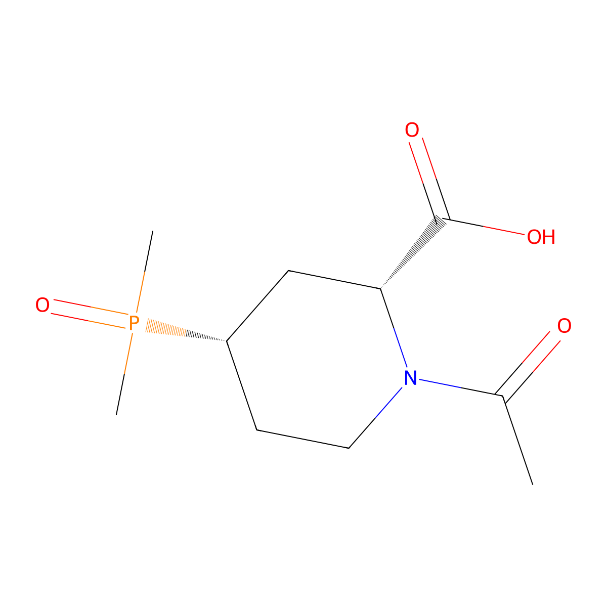 rac-(2R,4S)-1-acetyl-4-(dimethylphosphoryl)piperidine-2-carboxylic acid molecular structure, CAS 2803415-19-0