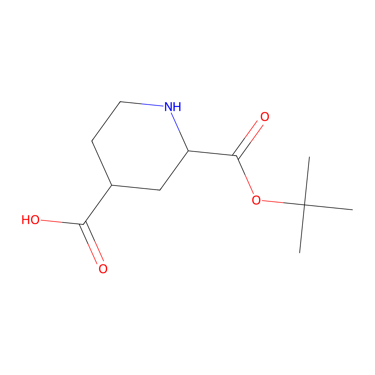 rac-(2R,4S)-2-[(tert-butoxy)carbonyl]piperidine-4-carboxylic acid molecular structure, CAS 2803415-25-8