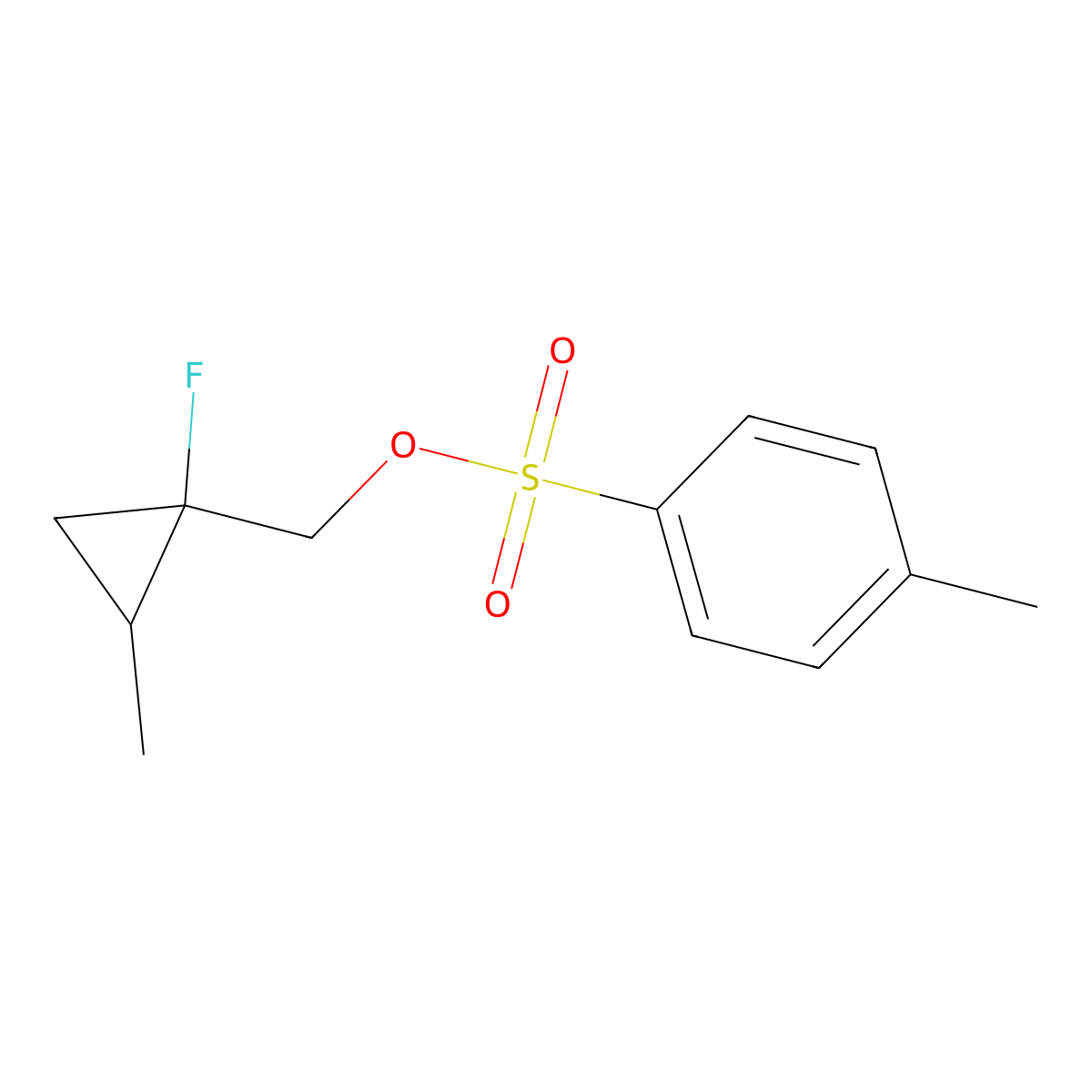 rac-[(1R,2S)-1-fluoro-2-methylcyclopropyl]methyl 4-methylbenzene-1-sulfonate molecular structure, CAS 2803415-27-0